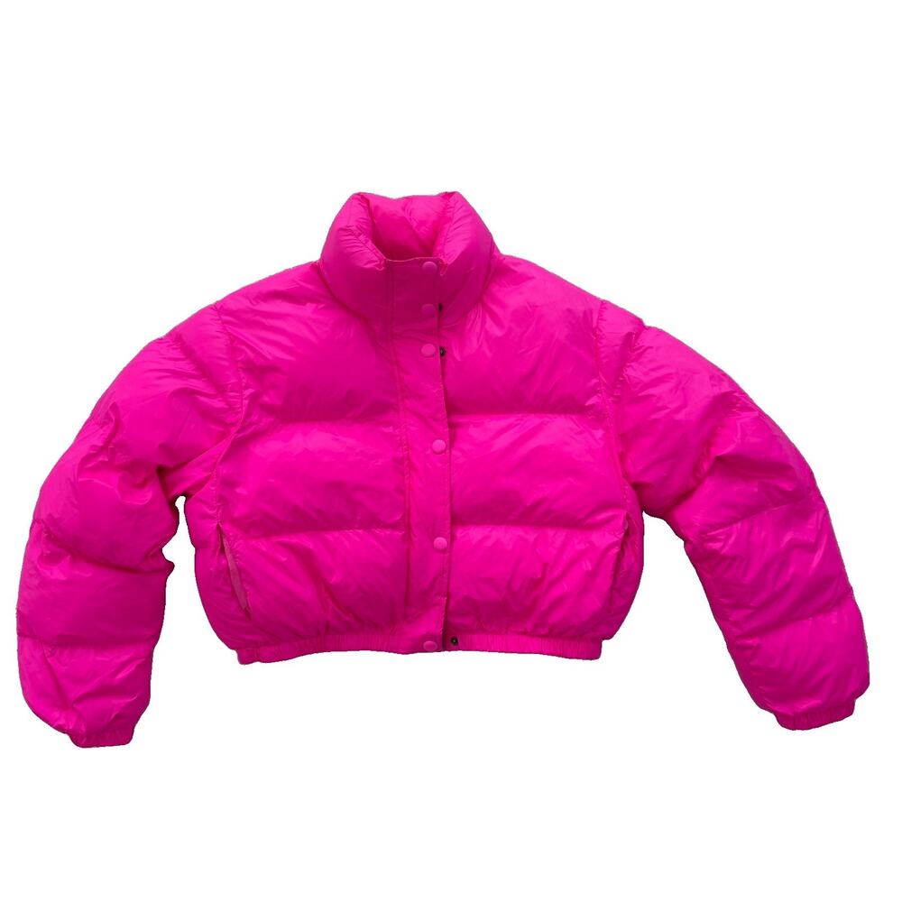 NWT Olivaceous Lizzy Puffer Jacket Screaming Hot Pink Size Medium Women’s